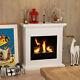 Bioethanol Fire Ethanol And Gel Fireplace 3 Hours Burns White Homcom