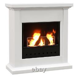 Bioethanol Fire Ethanol and Gel Fireplace 3 Hours Burns White HOMCOM