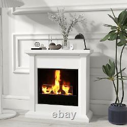 Bioethanol Fire Ethanol and Gel Fireplace 3 Hours Burns White HOMCOM