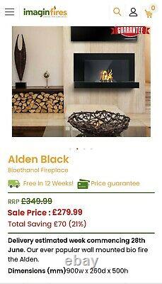 Bioethanol Fire. Imagine Fire The Bio Fire Specialist 90cm W, 50cm H. 26cm D