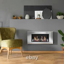 Bioethanol Fireplace 2 x 1.5 L Wall-Mounted Ethanol Fireplace