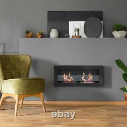 Bioethanol Fireplace 2 x 1 L wall-mounted Ethanol fireplace Bioethanol fire
