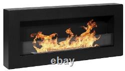 Bioethanol Fireplace BOX 900 x 400 Black Product With Glass DAMAGED 2