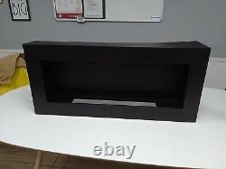 Bioethanol Fireplace BOX 900 x 400 Black Product With Glass DAMAGED 2