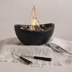 Bioethanol Fireplace Concrete Fire Bowl For Romantic Dinners Natural Stones