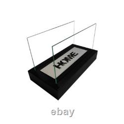 Bioethanol Fireplace Home Freestanding Black Design Eco Tempered Glass