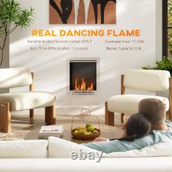 Bioethanol Fireplace Insert, Stainless Steel Bioethanol Fire with 0.9L Volume