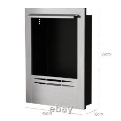 Bioethanol Fireplace Insert Stainless Steel Silver 48W x18D x59Hcm Indoor 0.9L W
