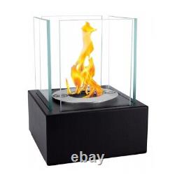 Bioethanol Fireplace Smart Freestanding Black Design Eco Tempered Glass