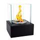 Bioethanol Fireplace Smart Freestanding Black Design Eco Tempered Glass