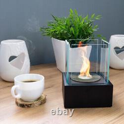 Bioethanol Fireplace Smart Freestanding Black Design Eco Tempered Glass