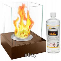 Bioethanol Fireplace Sunset Garden Brown Design Eco Tempered Glass