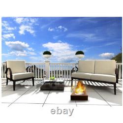 Bioethanol Fireplace Sunset Garden Brown Design Eco Tempered Glass