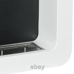 Bioethanol Fireplace Wall Mounted 1L Burner 6200BTU No Smoke White 48x48cm