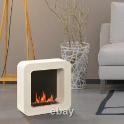 Bioethanol Fireplace Wall Mounted 1L Burner 6200BTU No Smoke White 48x48cm