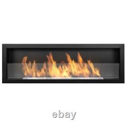 Bioethanol fireplace S-Line 3D 120cm with glass. Bio-fireplace built-in