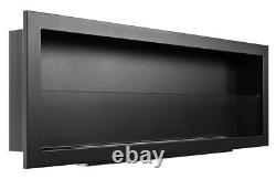 Bioethanol fireplace S-Line 3D 120cm with glass. Bio-fireplace built-in
