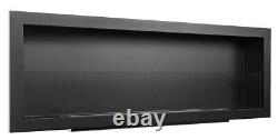 Bioethanol fireplace S-Line 3D 120cm with glass. Bio-fireplace built-in