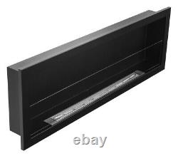 Bioethanol fireplace S-Line 3D 120cm with glass. Bio-fireplace built-in