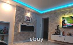 Bioethanol fireplace S-Line 3D 120cm with glass. Bio-fireplace built-in