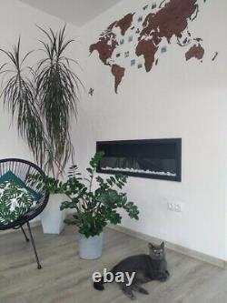 Bioethanol fireplace S-Line 3D 120cm with glass. Bio-fireplace built-in
