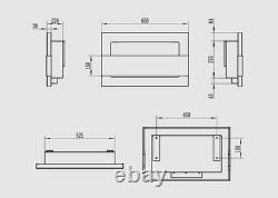 Biofireplace 650x400 with glass, Black Structural