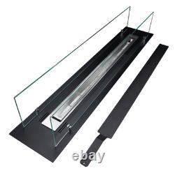 Biofireplace built-in inser 100cm black matte with glass aromatherapy option