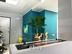 Biofireplace built-in inser 100cm black matte with glass aromatherapy option