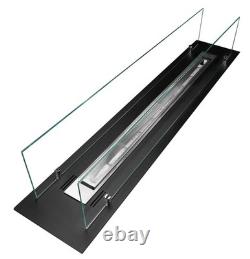 Biofireplace built-in inser 100cm black matte with glass aromatherapy option