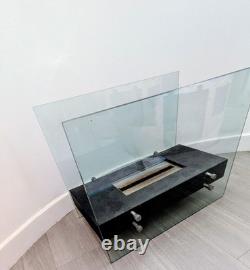 Biofuel Fire, Large, Heavy Glass Sided, Free Standing, Save On Gas & Electric