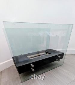 Biofuel Fire, Large, Heavy Glass Sided, Free Standing, Save On Gas & Electric