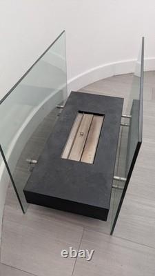 Biofuel Fire, Large, Heavy Glass Sided, Free Standing, Save On Gas & Electric