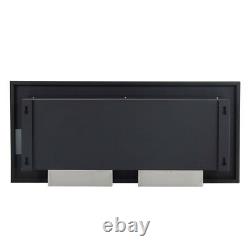 Black 90cm Stainless Steel Bio Ethanol Fireplace Wall Mounted/Inset Biofire Fire