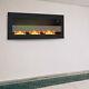 Black Bio Ethanol Fireplace Glass Wall Mounted/inset Biofire Fire 3 Burner Home