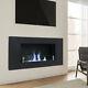Black Inset/wall Mount Bio Ethanol Fireplace Glass Fire Burner Home Living Room