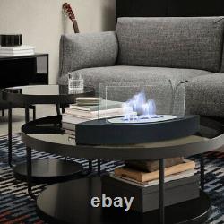 Black Large Bio ethanol Fireplace Table Top Glass Burner Indoor Outdoor Fires
