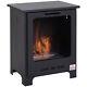 Black Metal Bio Ethanol Fireplace Heater 40x30x50cm, 0.9l Tank, New