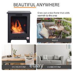 Black Metal Bio Ethanol Fireplace Heater 40x30x50cm, 0.9L Tank, New