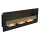 Black Wall Hung/inset Bio Ethanol Fireplace Glass Biofire Fire Burner 1200x400mm