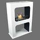 Boston White Bio-ethanol Chimney Quality Standing Luxury Fireplace Table Gel