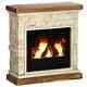 Brown Bioethanol Fire Heater With Brickwork-effect Mantelpiece