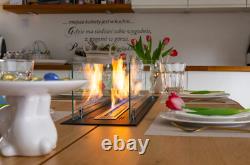 Builtin bio fireplace insert 100cm black matt with glass