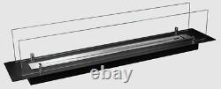 Builtin bio fireplace insert 100cm black matt with glass