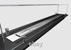 Builtin bio fireplace insert 100cm black matt with glass