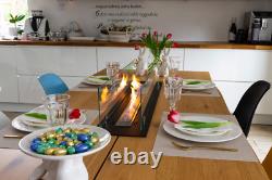 Builtin bio fireplace insert 100cm black matt with glass