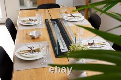 Builtin bio fireplace insert 100cm black matt with glass