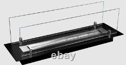 Builtin bio fireplace insert 65 cm black matt with glass