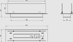 Builtin bio fireplace insert 65 cm black matt with glass