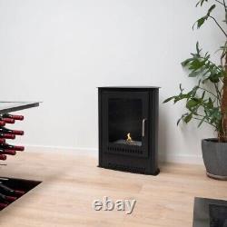 Carson Small Bioethanol Stove Freestanding Fireplace, Black