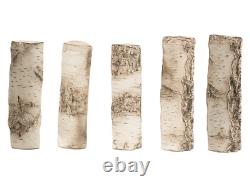 Ceramic Logs Large Birch 5 pcs For BIO Ethanol Fireplaces Hand Made